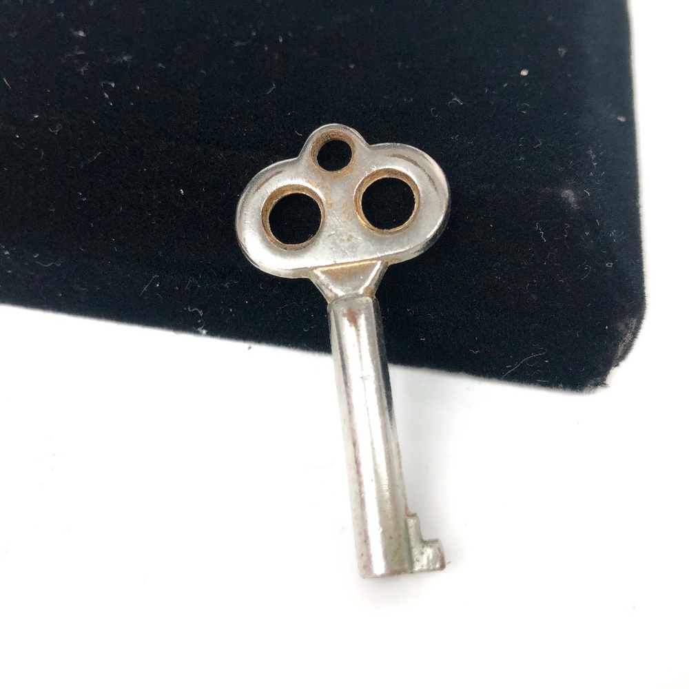 Vintage Silver Tone Key Pendant  Measures 1-3/4"